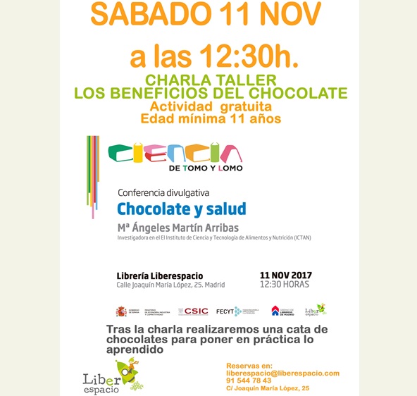 Charla los beneficios del chocolate