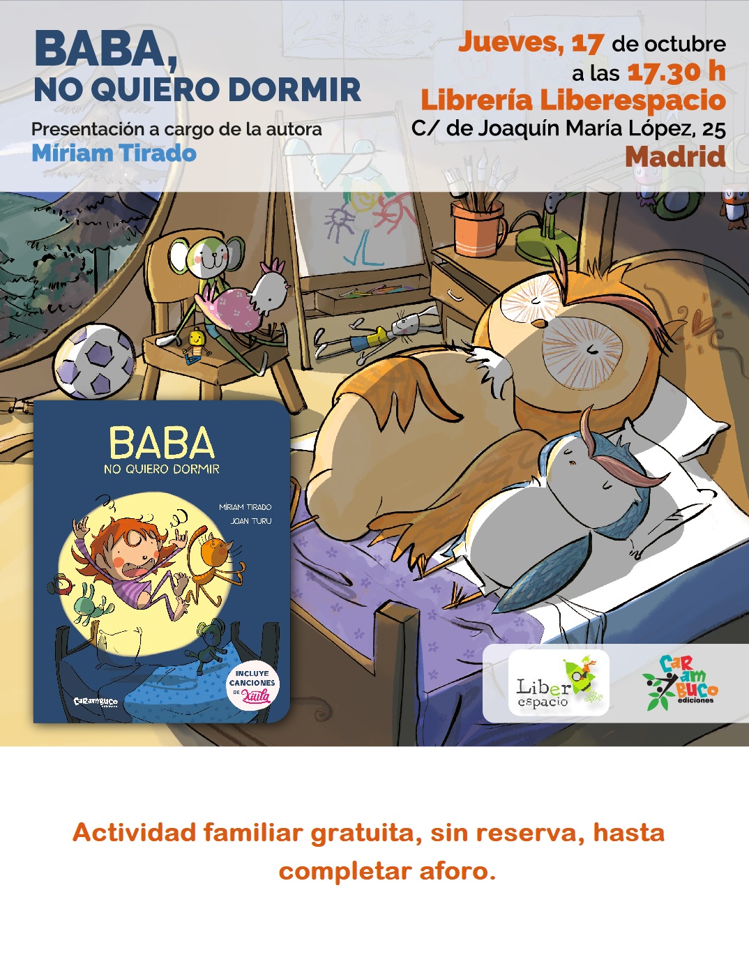 Cuentacuentos con Miriam Tirado: Baba, no quiero dormir