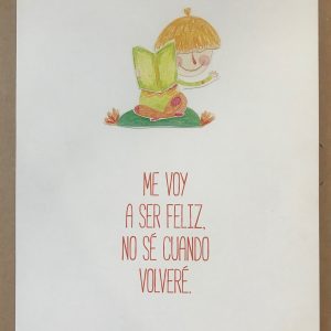 Tarjetón de regalo de Raquel Bonita. Me voy a ser felíz