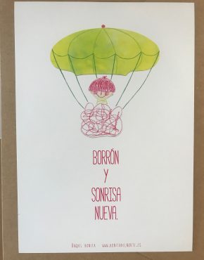 Tarjetón de regalo de Raquel Bonita. Borrón y sonrisa nueva.