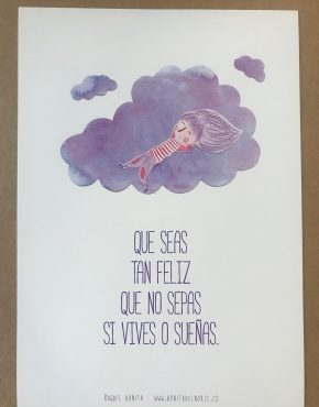 Tarjetón de regalo de Raquel Bonita. Que seas tan feliz...