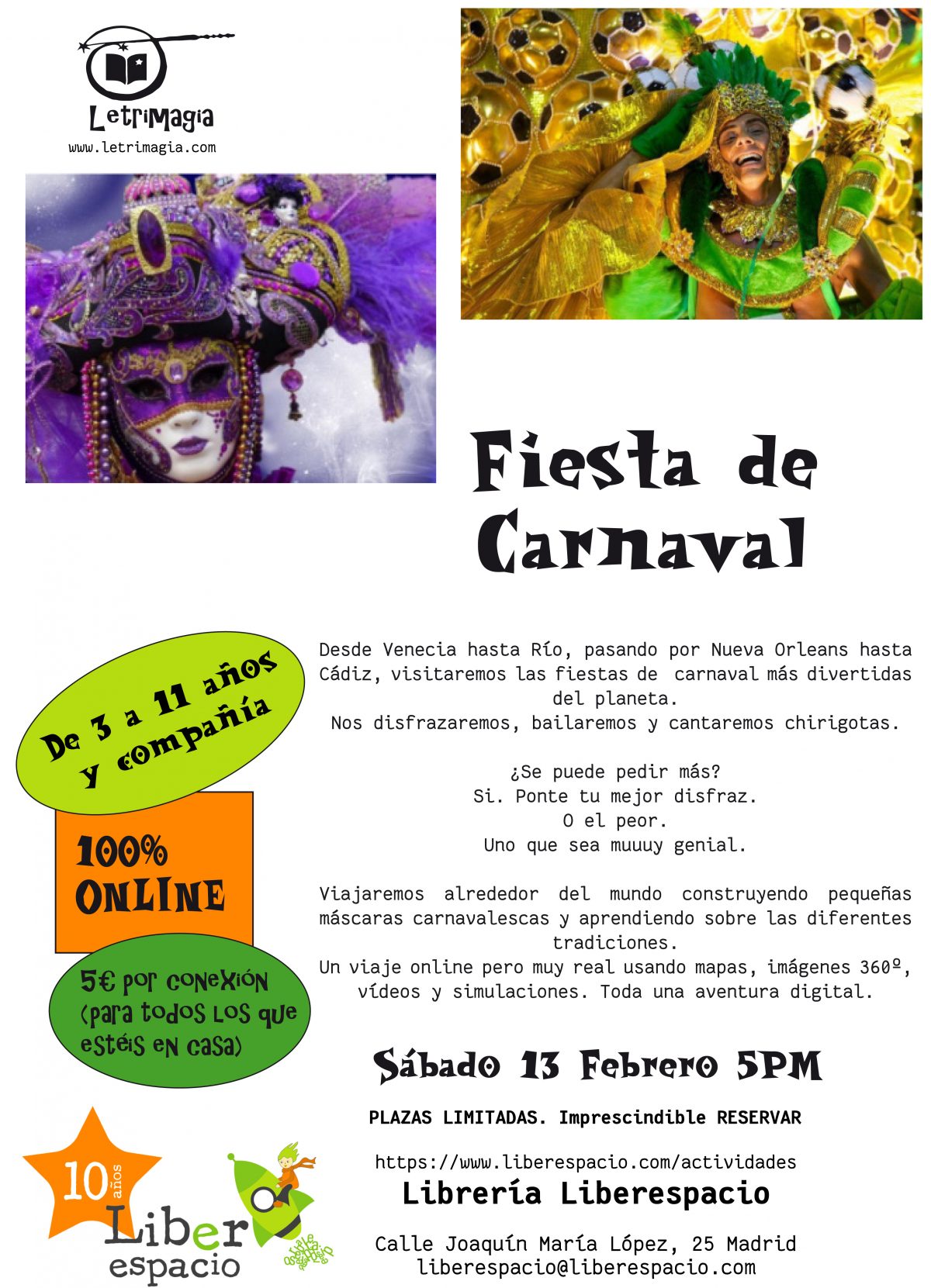 Taller virtual Fiesta de Carnaval