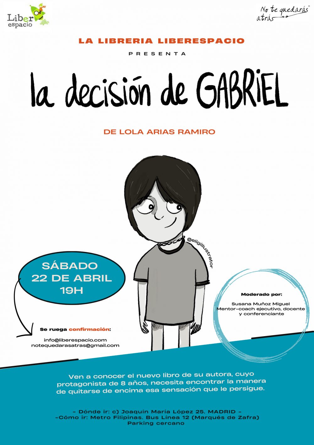 Poster Ilustrado Minimalista en Salmón y Naranja sobre Firma de Libros para el Día del Libro - Cartel Madrid LOLA ARIAS v3