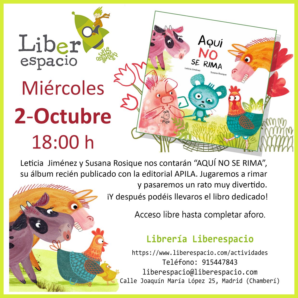 cartel AQUINOSERIMA Liberespacio 2OCT
