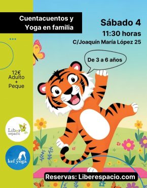 Cuentacuentos y taller de yoga en familia. Octubre 2025